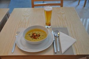 Soup (fresh local and bio ingredients) at 1881 Cervejaria in Amarante