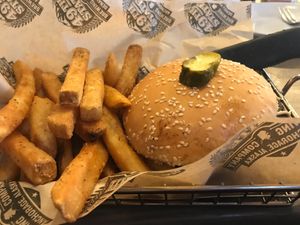 burger at 49th State Brewing Co in Anchorage