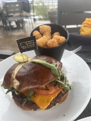 The Herbivore Vegan Burger— this is a yummy and super filling burger!   at 49th State Brewing Co in Anchorage