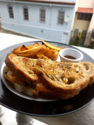 insane grilled cheese! at De Aca in San Jose