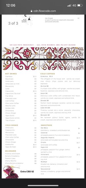 Beverage Menu May 2023  at De Aca in San Jose