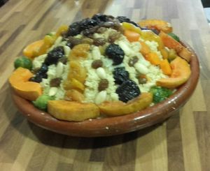 cuscus vegano con frutos exoticos at Suspiros de Sefarad in Malaga