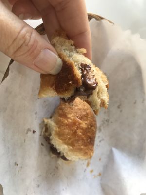 Chocolate hazelnut croissant! Mmmmm!  at Dharma's Cake in Rome