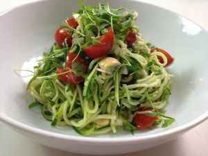 Raw spaghetti  with tomato sos at Pikuleca in Pula