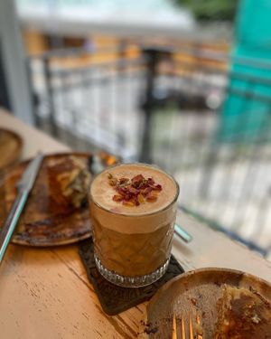 Rose latte at Ohms Cafe & Bar in Hong Kong Island