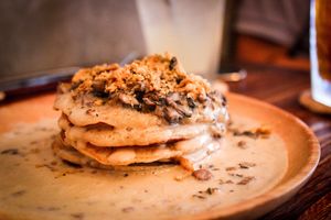salty pancakes at Ohms Cafe & Bar in Hong Kong Island