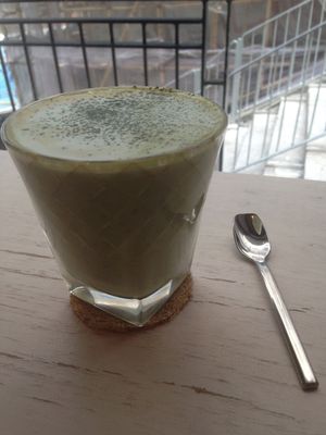 Matchs Latte with cashew milk  at Ohms Cafe & Bar in Hong Kong Island