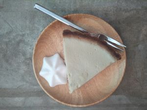 Lime tart (with zero lime flavour)  at Ohms Cafe & Bar in Hong Kong Island