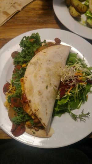 lunch burrito at Peckish Cafe in Ennis