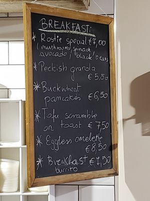 Breakfast menu at the Peckish cafe, Ennis, Ireland. at Peckish Cafe in Ennis