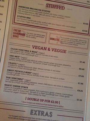 5 vegan burgers to choose from! at Handmade Burger Co in Peterborough