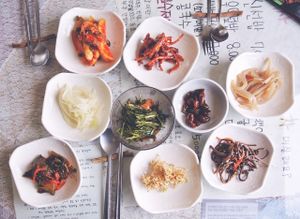 The side dishes (Banchan) in Jayeonneuro change often, depending on new fresh ingredients and the season. Everything's delicious! at Jayeonneuro in Jeju