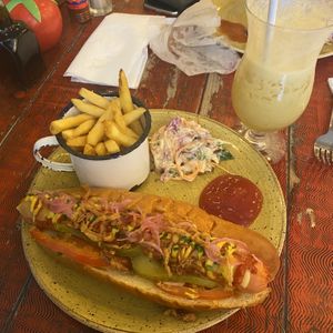 Vegan Hotdog at Faro Lounge in Lichfield