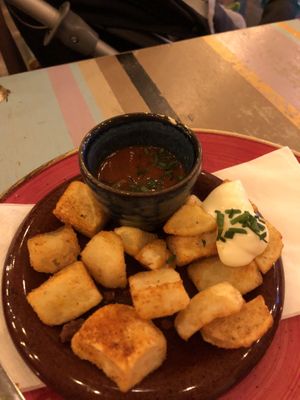 Patatas Bravas (tapas) at Faro Lounge in Lichfield