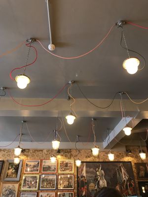 Funky decor and lighting.  at Faro Lounge in Lichfield