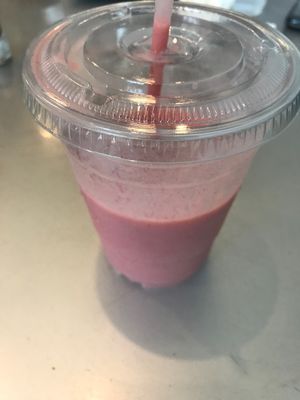 Strawberry banana smoothie  at Blondie's Vegan in Boynton Beach