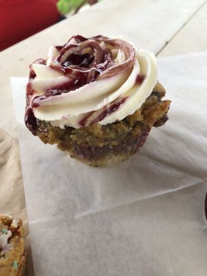 Sun butter & jelly cupcake  at Blondie's Vegan in Boynton Beach