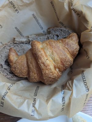 Vegan croissant #Veganuary at Le Pain Quotidien - Marina Mall in Dubai