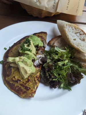 Chickpea omelette, not on the menu #Veganuary at Le Pain Quotidien - Marina Mall in Dubai