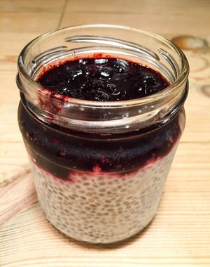 Vegan Chia Seed Pudding (in Coconut Milk and Blueberries) at Le Pain Quotidien - Mall of the Emirates in Dubai