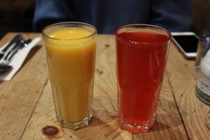 Orange and cranberry juice at Le Pain Quotidien - Novinsky in Moscow