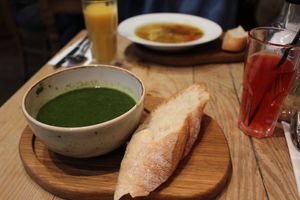 Spinachi soup at Le Pain Quotidien - Novinsky in Moscow