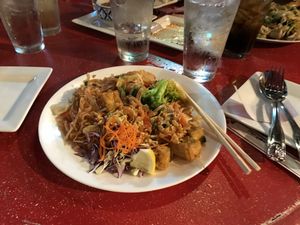 Vegan Pad Thai at Bangkok Happy Bowl in Koloa