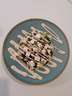 feta salad at Vegan Kiosk in Bratislava