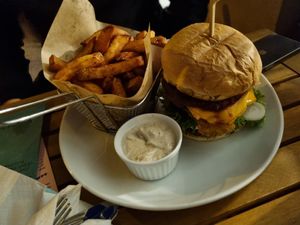 KFC burger at Vegan Kiosk in Bratislava