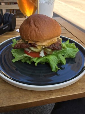 The Slovak Burger at Vegan Kiosk in Bratislava