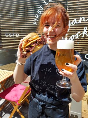 Top Burgers and slovak craft beer. at Vegan Kiosk in Bratislava