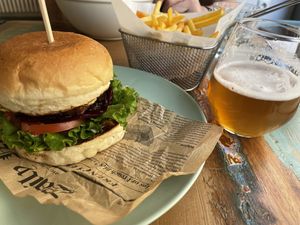 Slovak burger again…yes it was that good!   at Vegan Kiosk in Bratislava