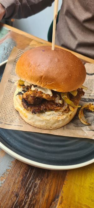Burger at Vegan Kiosk in Bratislava