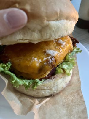 kej ef sí burger  at Vegan Kiosk in Bratislava