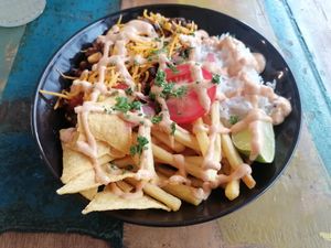 Burrito bowl at Vegan Kiosk in Bratislava
