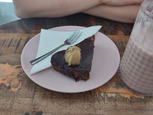 Orange-chocolate cake at Vegan Kiosk in Bratislava