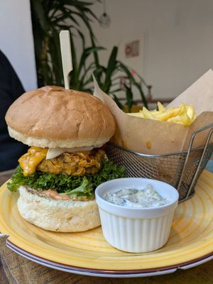 Kej-ef Si crunchy seitan steak at Vegan Kiosk in Bratislava