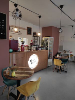 Inside at Vegan Kiosk in Bratislava