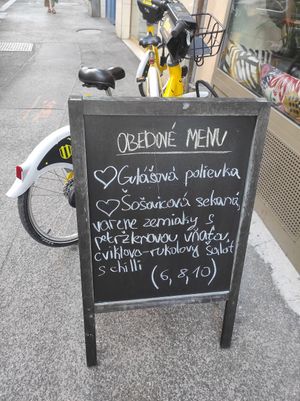 Menu at Vegan Kiosk in Bratislava