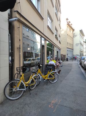 Outside at Vegan Kiosk in Bratislava