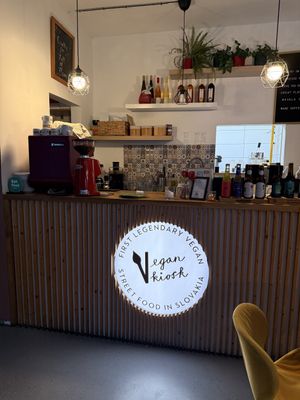 The counter  at Vegan Kiosk in Bratislava