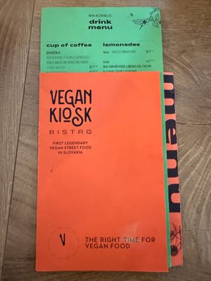 Menu  at Vegan Kiosk in Bratislava