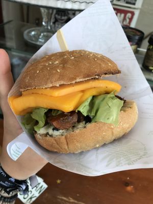 Cheezbuguer! at Vegan Kiosk in Bratislava