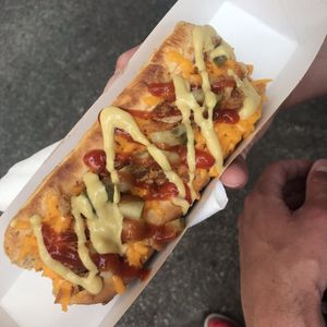 Coyote hotdog at Vegan Kiosk in Bratislava
