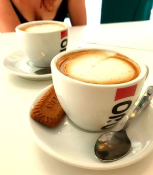 Cappuccino with oat milk. at Vegan Kiosk in Bratislava