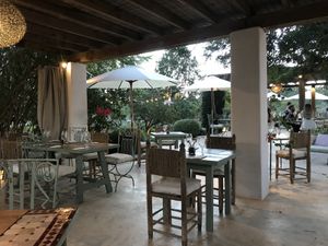 Outdoor sitting  at Aubergine in Ibiza