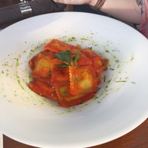 Vegetarian ravioli at Mamabeach in Olbia