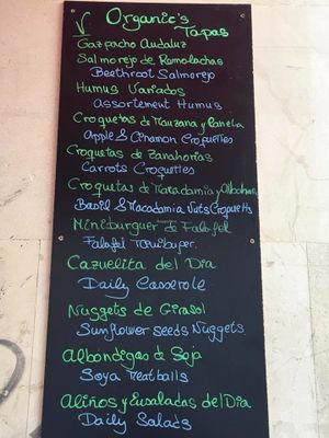 This is just a small sample of the tapas selection we have. at Organic's in Sevilla