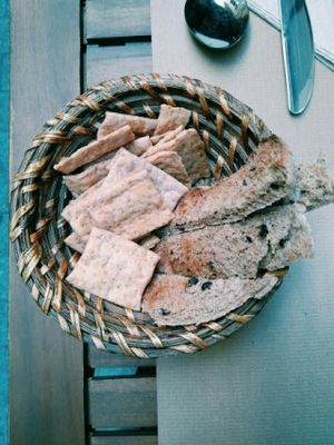 Breas with olives at Organic's in Sevilla