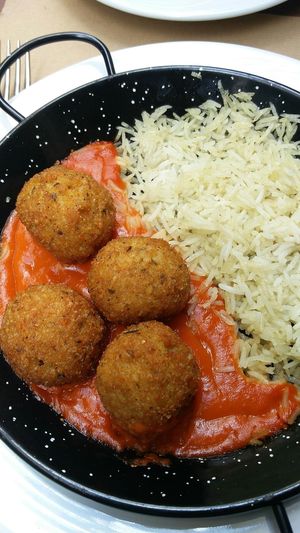 Soy meatballs at Organic's in Sevilla